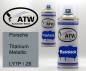 Preview: Porsche, Titanium Metallic, LY7P / Z6: 400ml Sprühdose + 400ml Klarlack - Set, von ATW Autoteile West.